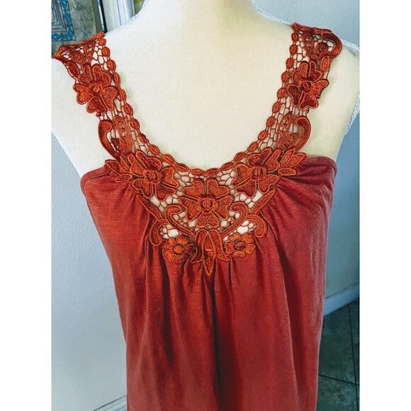 Billabong Summer Tank Dress Crochet Embroidery Sco - Picture 2 of 6